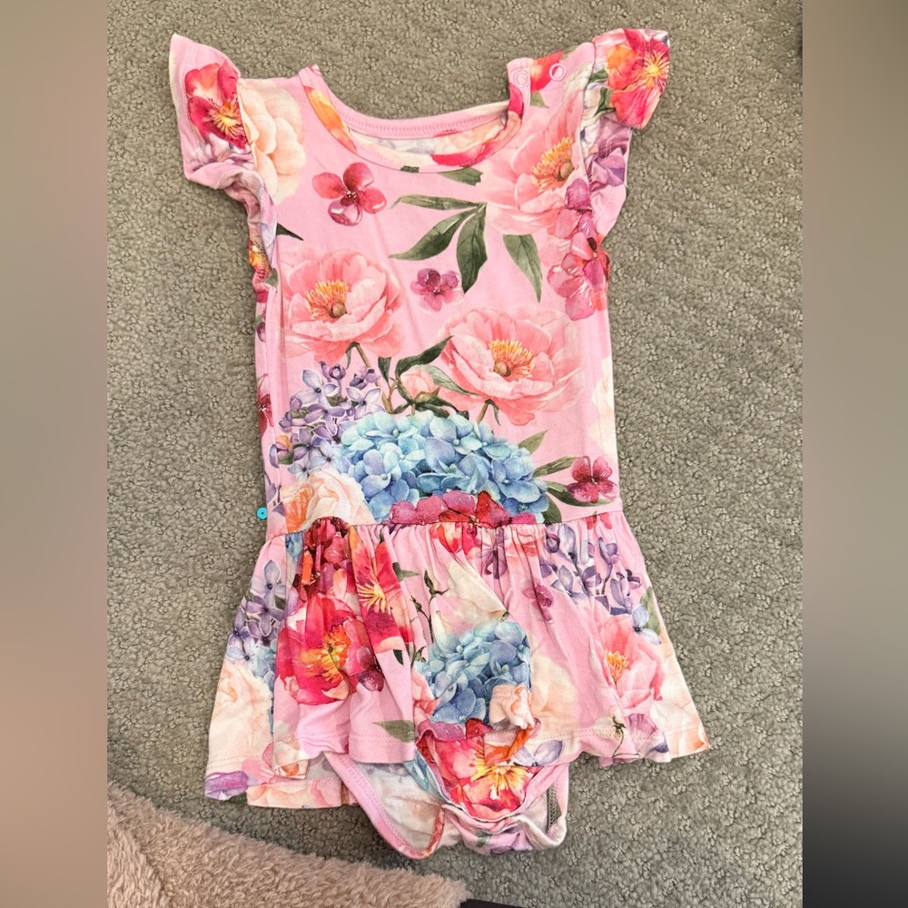 Posh Peanut Pink Floral Romper